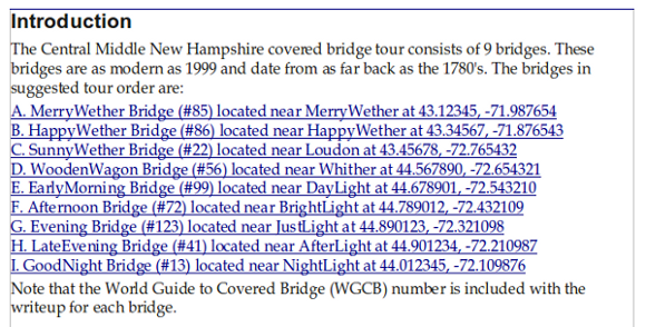 Covered Bridge Table Picture